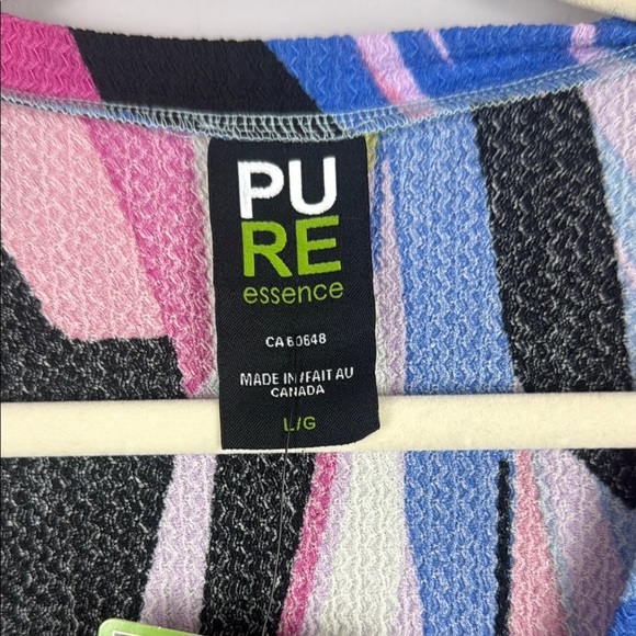 Pure Essence Urbanology Inc. Puff Sleeve Multicoloured Graphic Blouse Size Large - Picture 3 of 12